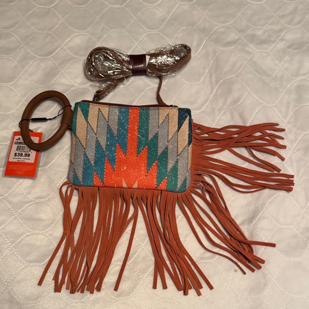 Montana West Multicolor Fringe Clutch
